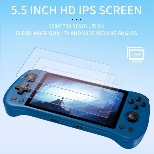 80000Games 512G  5.5INCH IPS Screen RK3566 Handheld Game Console Linux Open-Source Retro Console HD Gifts