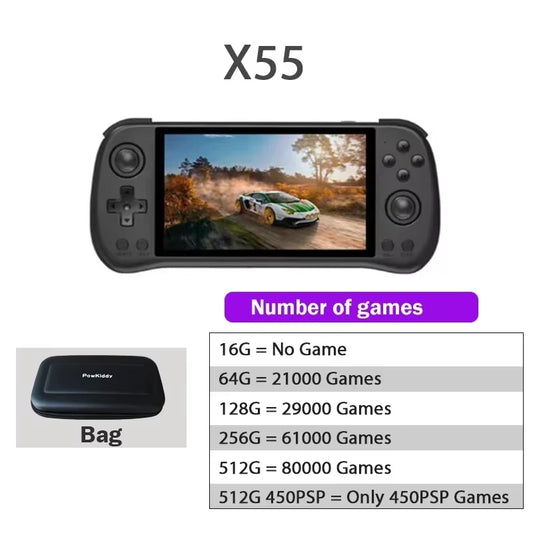 80000Games 512G  5.5INCH IPS Screen RK3566 Handheld Game Console Linux Open-Source Retro Console HD Gifts